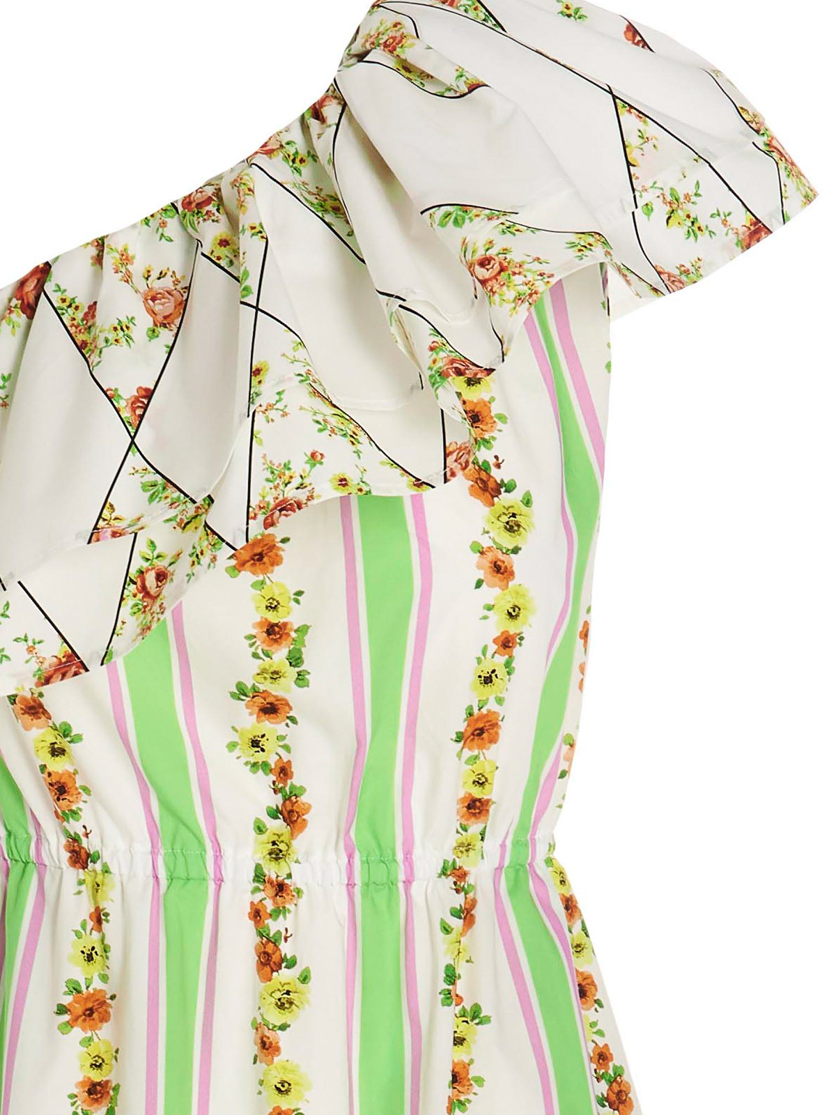 Shop Msgm Floral Printed Dress In Multicolor