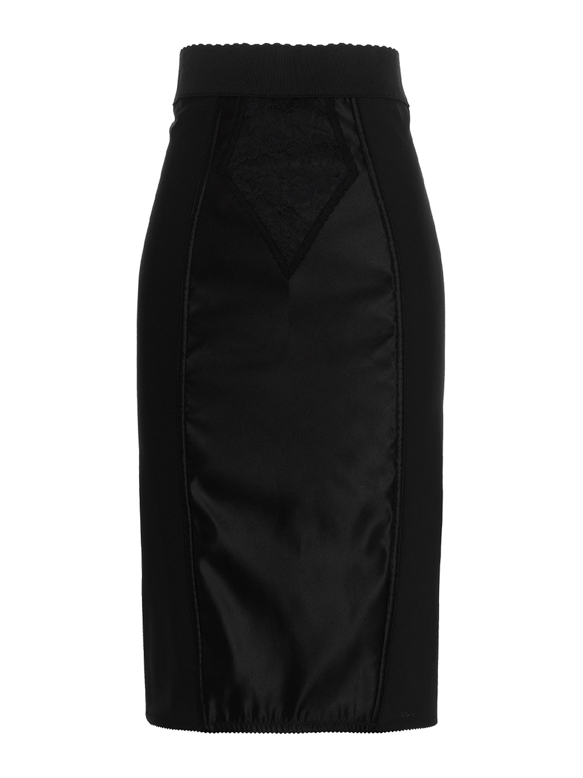 Shop Dolce & Gabbana Satin Midi Skirt In Negro