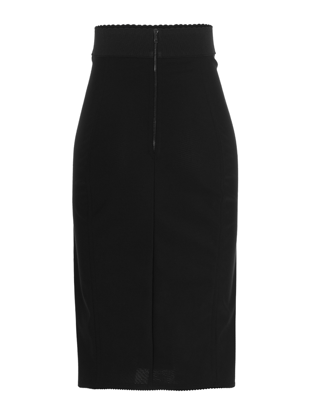 Shop Dolce & Gabbana Satin Midi Skirt In Negro