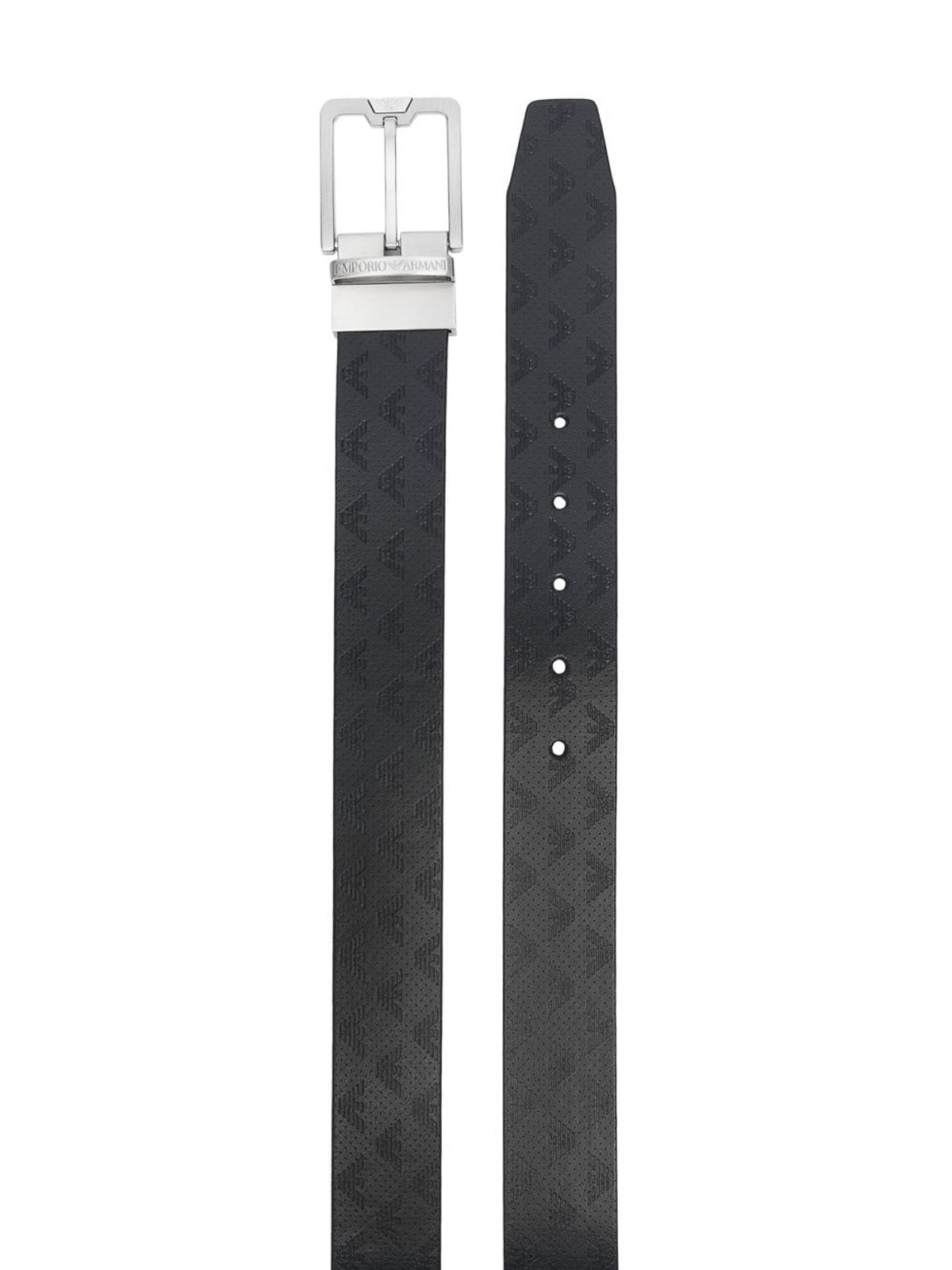 Shop E'clat Leather Reversible Belt In Black