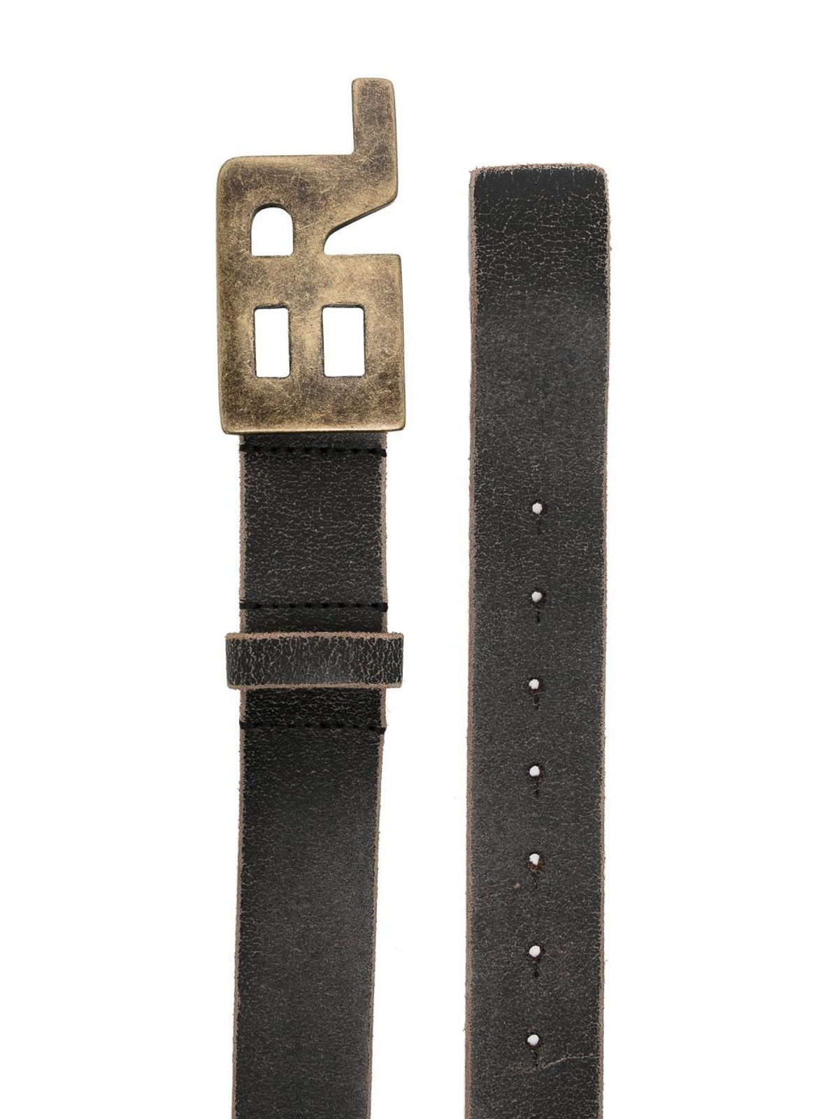 Belts ERL - Logo leather belt - ERL06K002BLACK | Shop online at THEBS