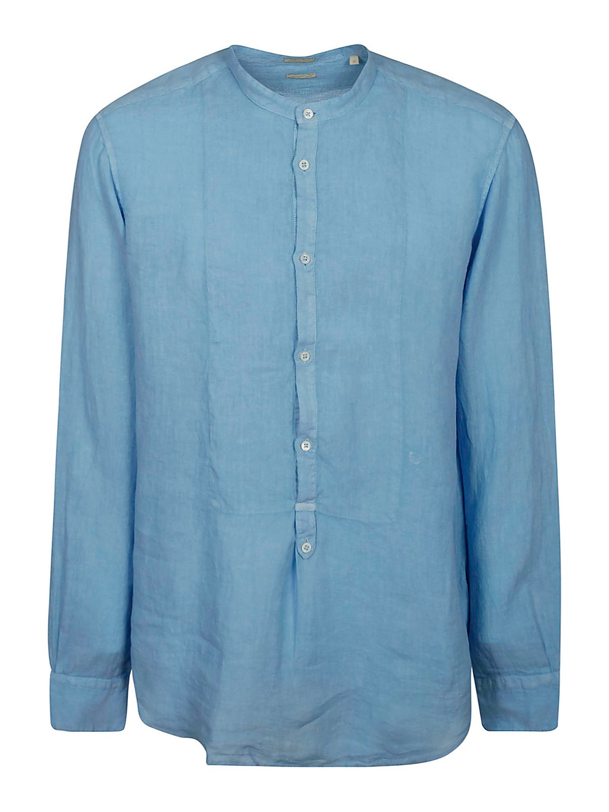 Massimo Alba Grandad Collar Shirt In Light Blue