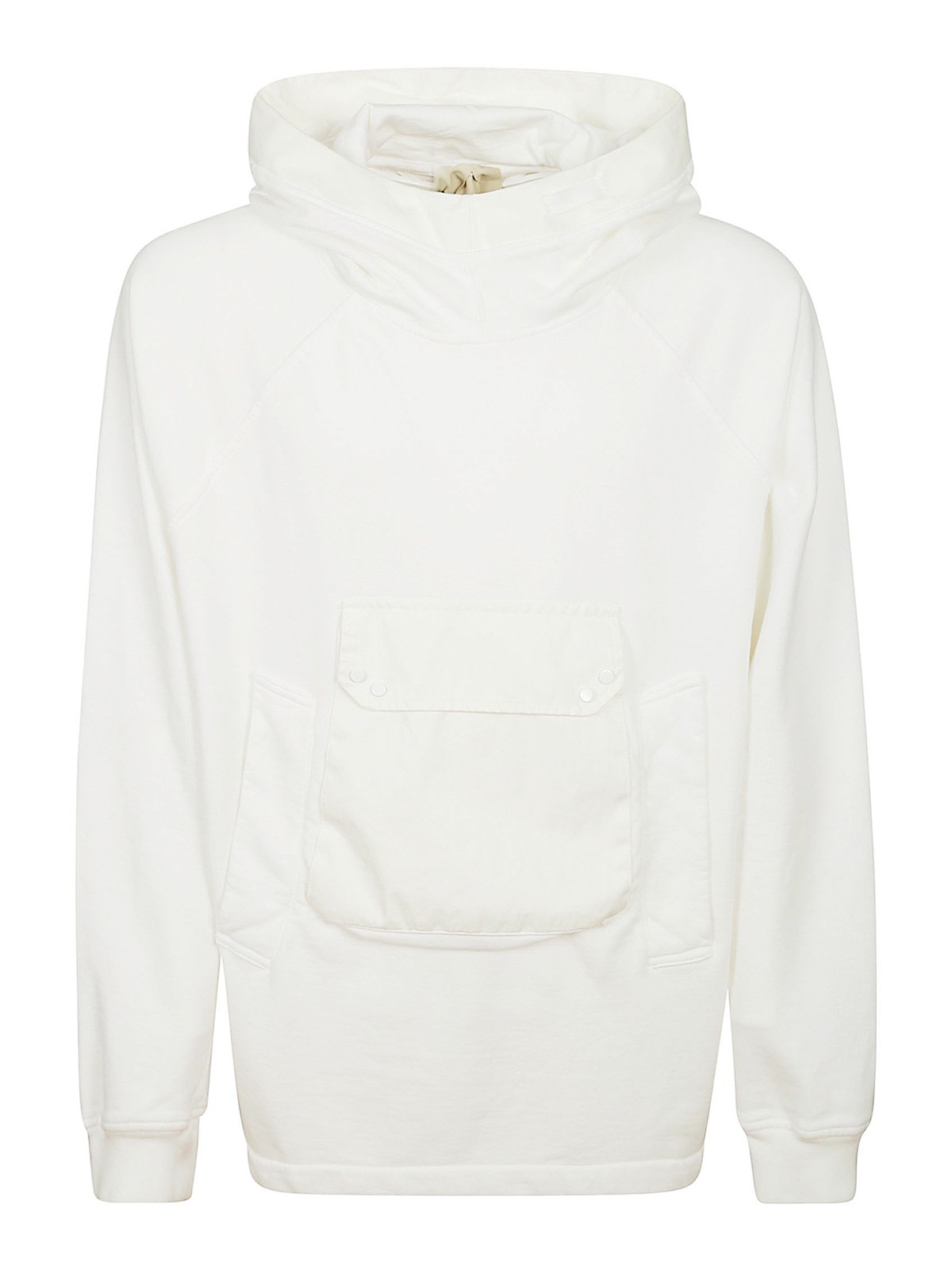 Ten C Sweatshirt Closed Hood In White