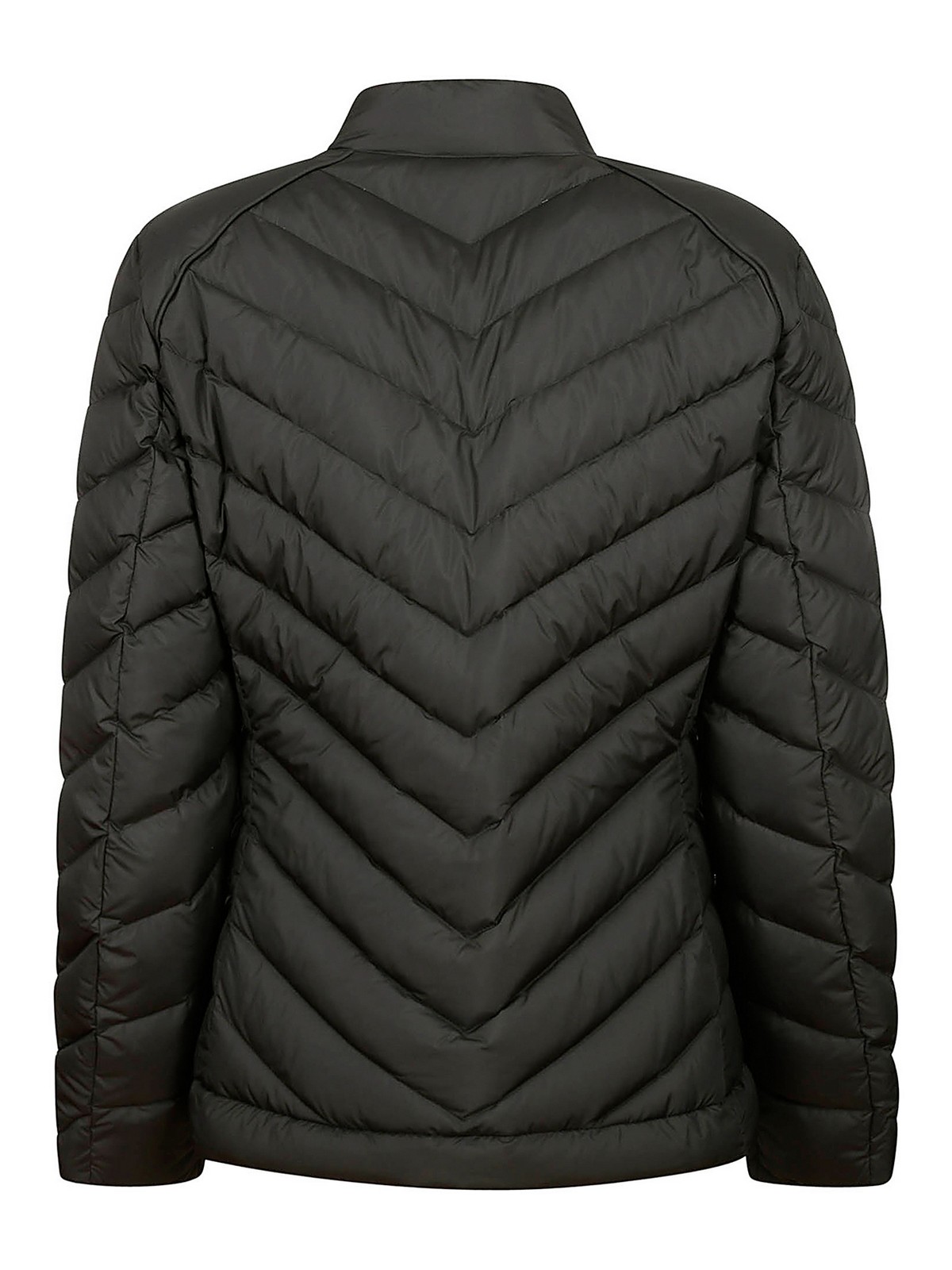 Shop Woolrich Chevron Quilted Shorts Jacket In Black