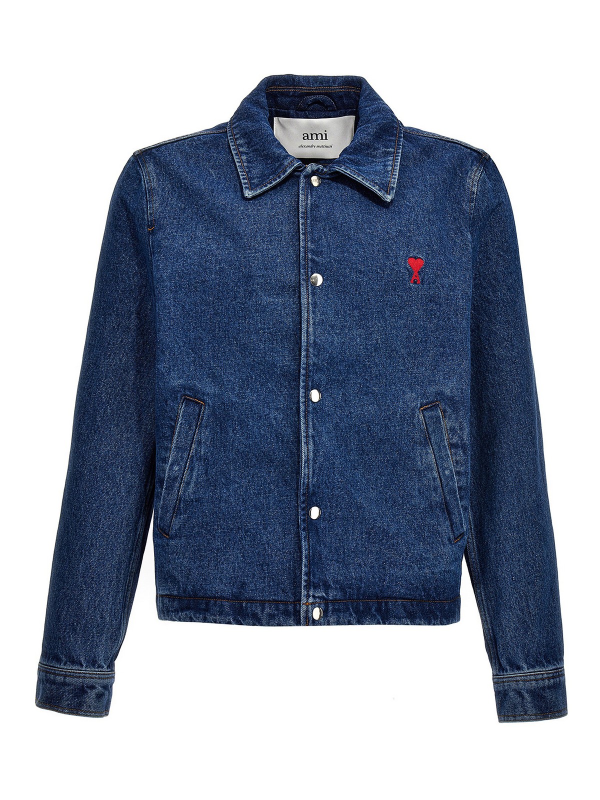 Denim jacket Ami Paris - Logo embroidery denim jacket