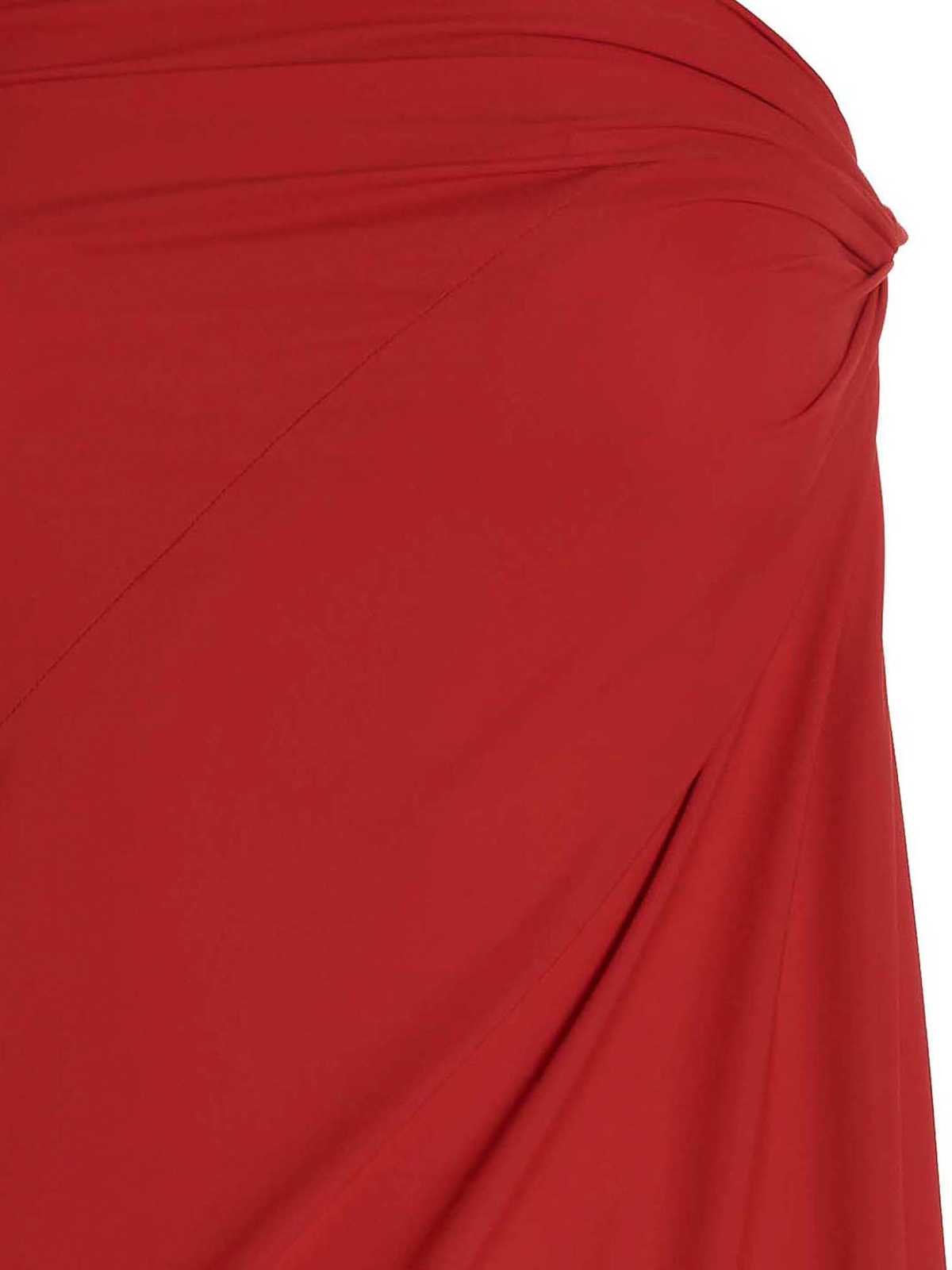 Shop Atlein Off-shoulder Dress In Red