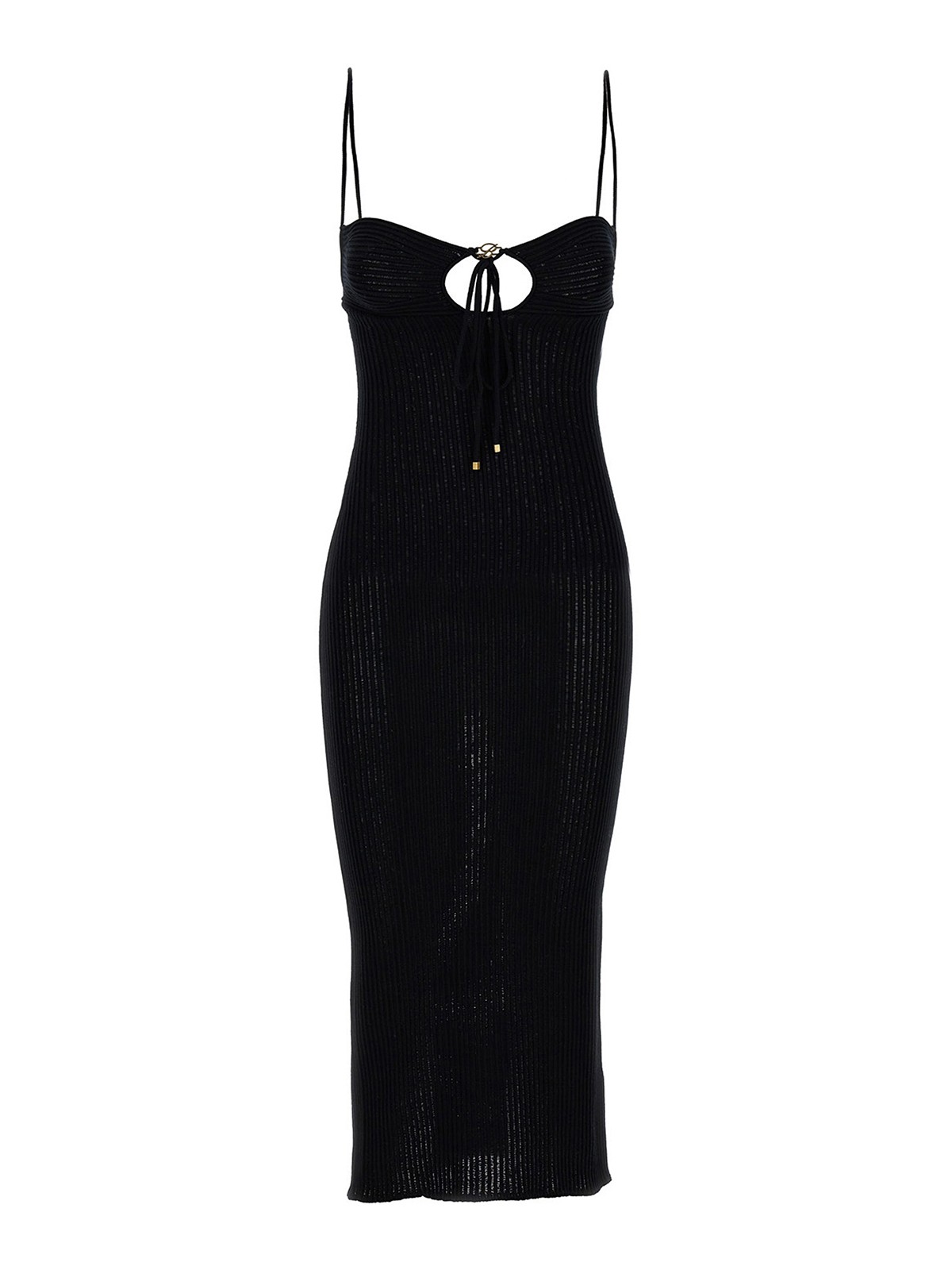 Shop Blumarine Logo Ribbed Dress In Black