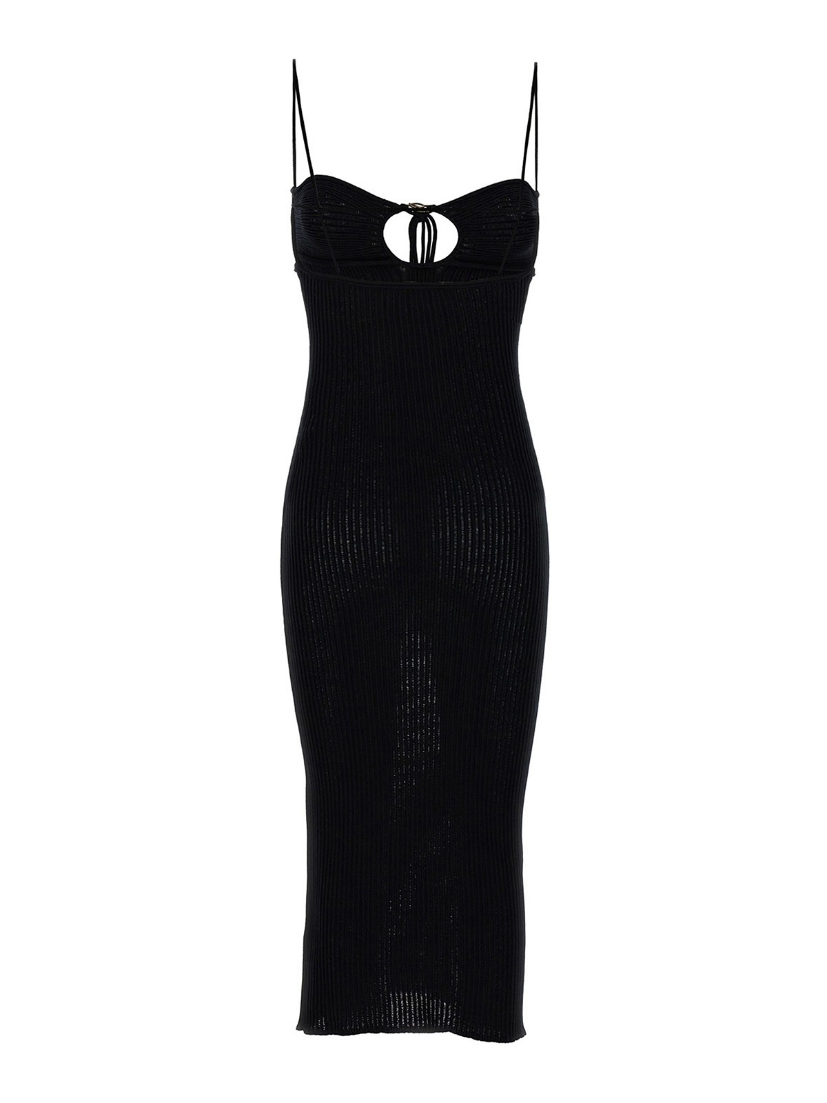 Shop Blumarine Logo Ribbed Dress In Black