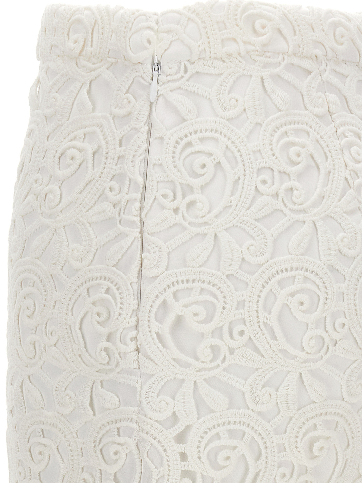 Shop Burberry Lace Skirt In White