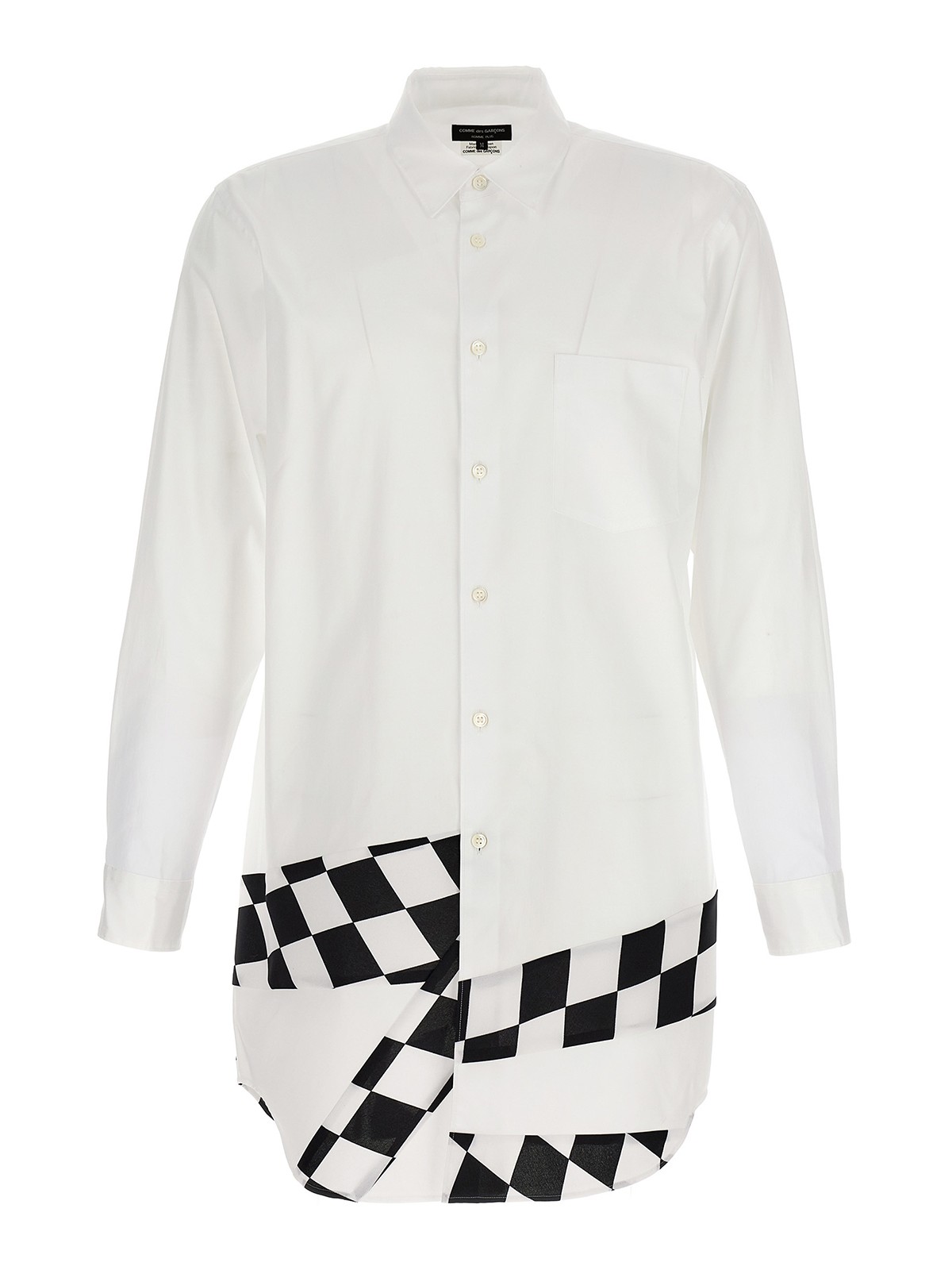 Comme Des Garcons Hommes Plus Checkerboard Shirt In Blanco