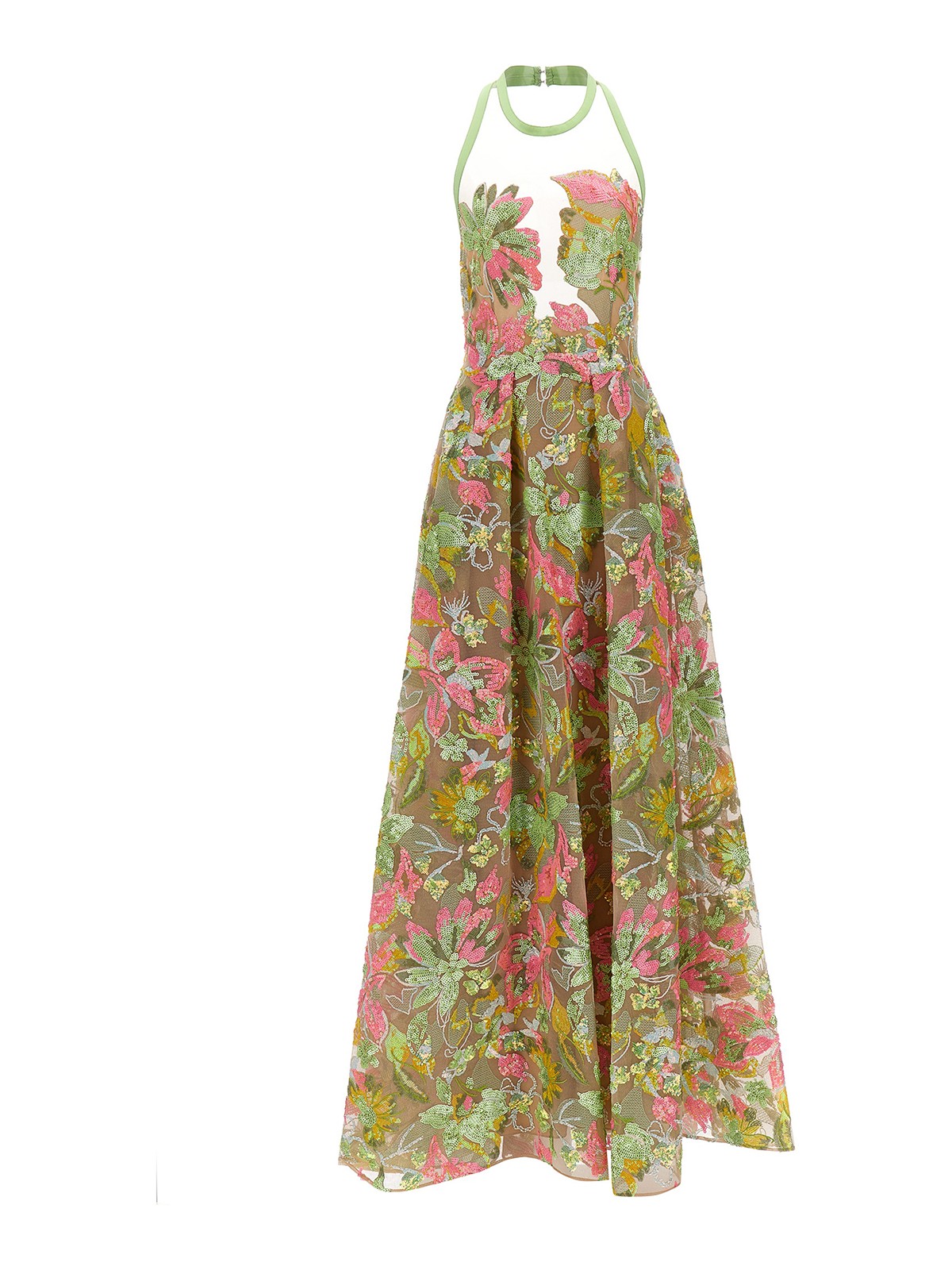 Elie Saab Sequin long tulle dress - Multicolour|15147MULTICOLOR