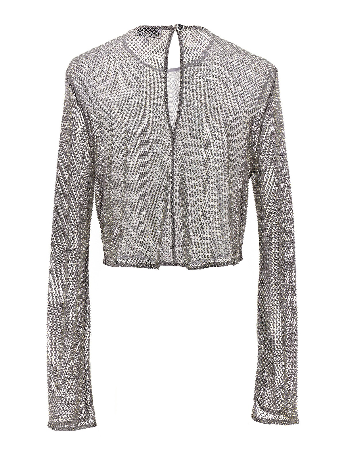 Ganni Sequin Mesh Glitter Sparkle Embellished factory Tie Neck Long Sleeve Blouse Shirt