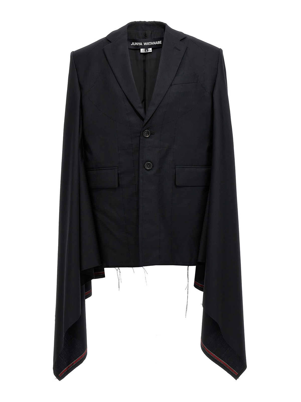 Shop Junya Watanabe Seymo Wool Cape In Black