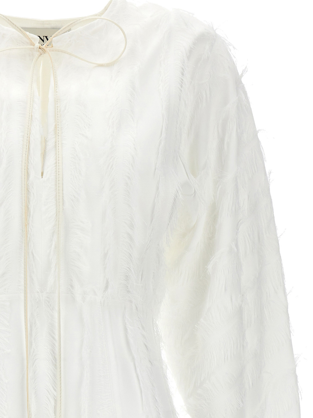 Shop Lanvin Plumetis Dress In White