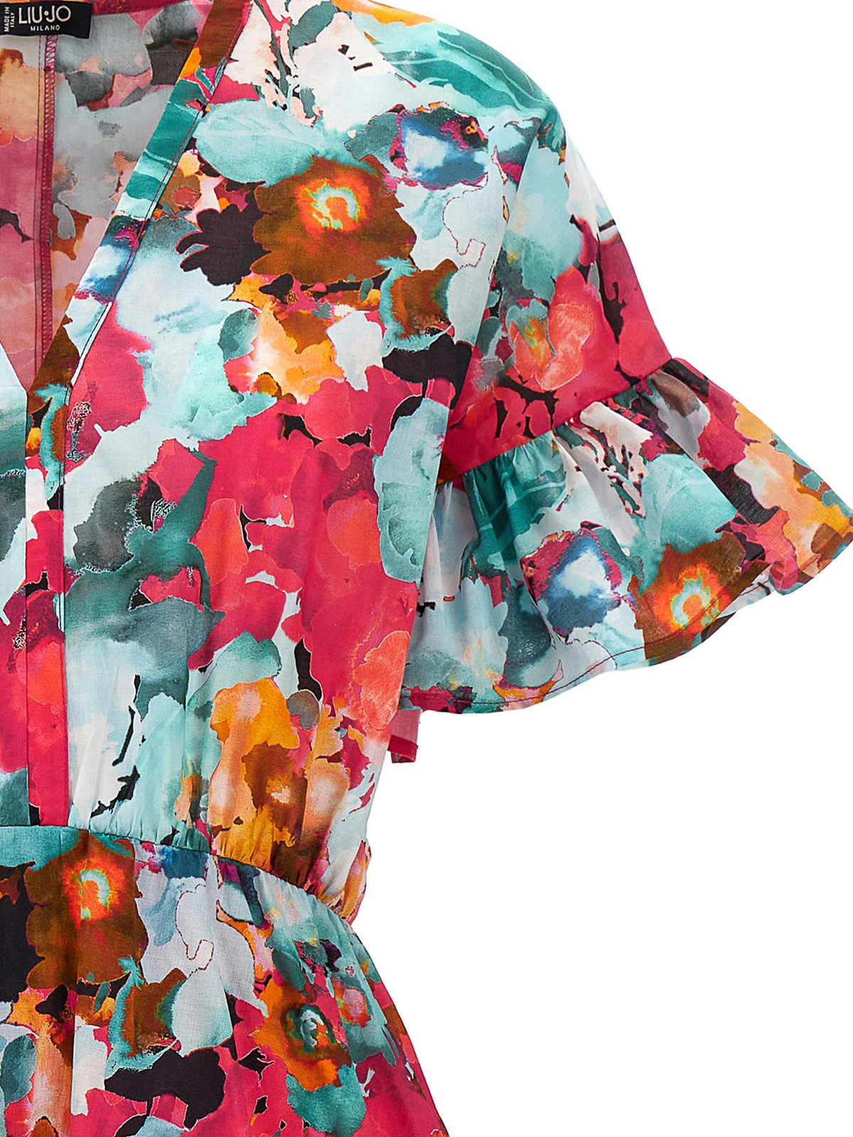Shop Liu •jo Floral Printed Dress In Multicolour
