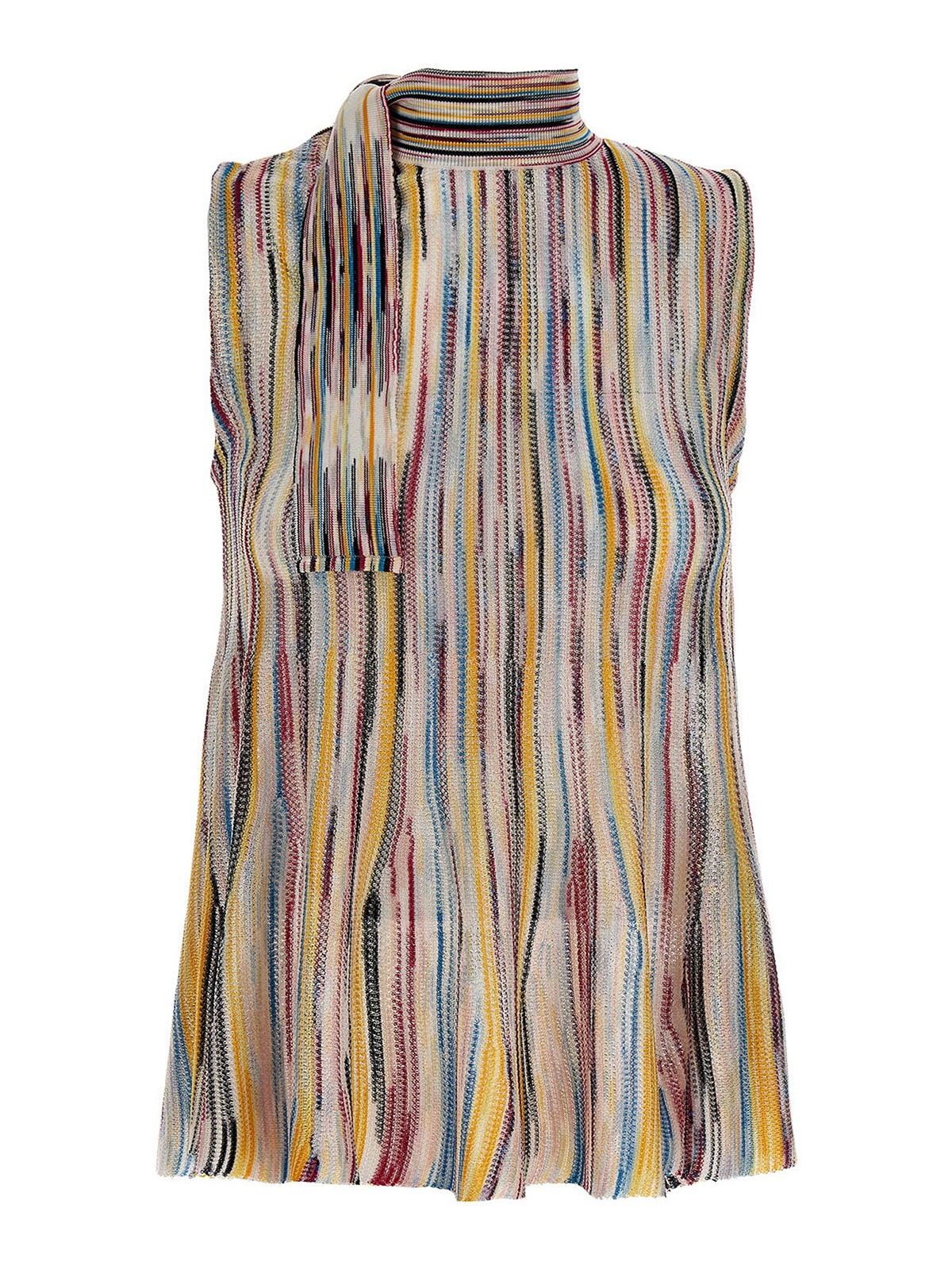 Shop Missoni Bow Striped Top In Multicolor