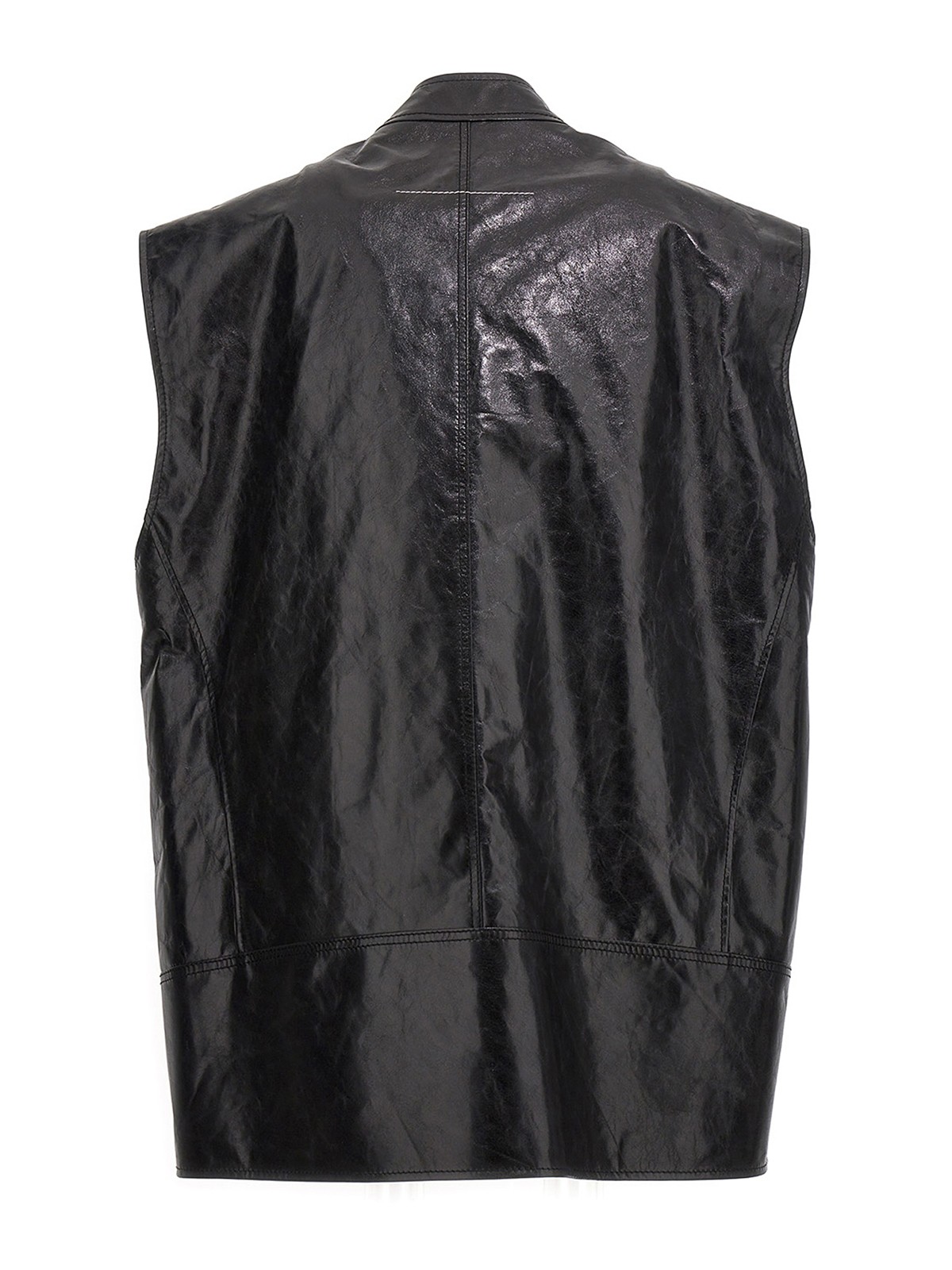 MM6 Maison Margiela Oversize leather vest|S62FB0048SY1633900