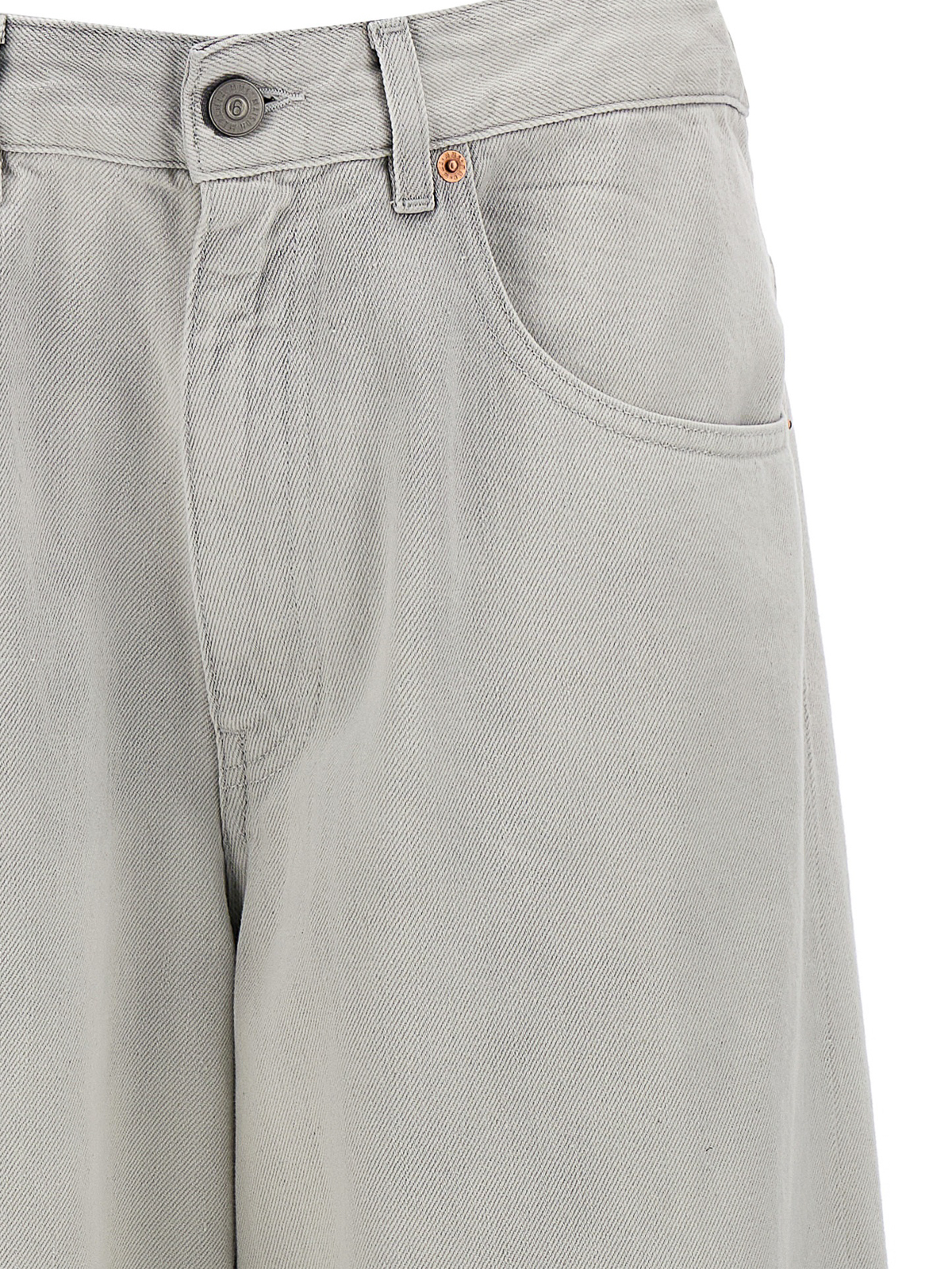 デニム・ジーパン MM6 Maison Margiela Contrast insert jeans MM6 Maison Margiela Wide leg jeans - Grey | S62LB0122S30863100