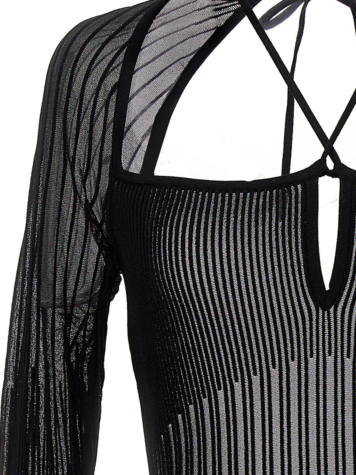 Shop Nensi Dojaka Ribbed Long Dress In Black