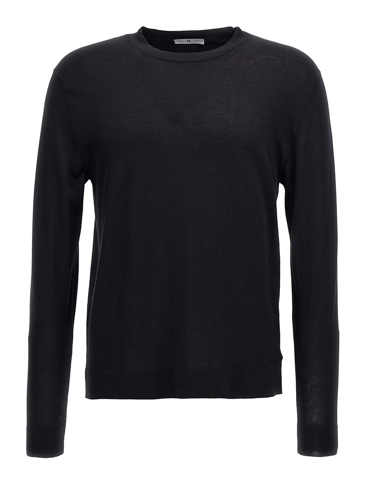 Pt Torino Silk Cotton Sweater In Black