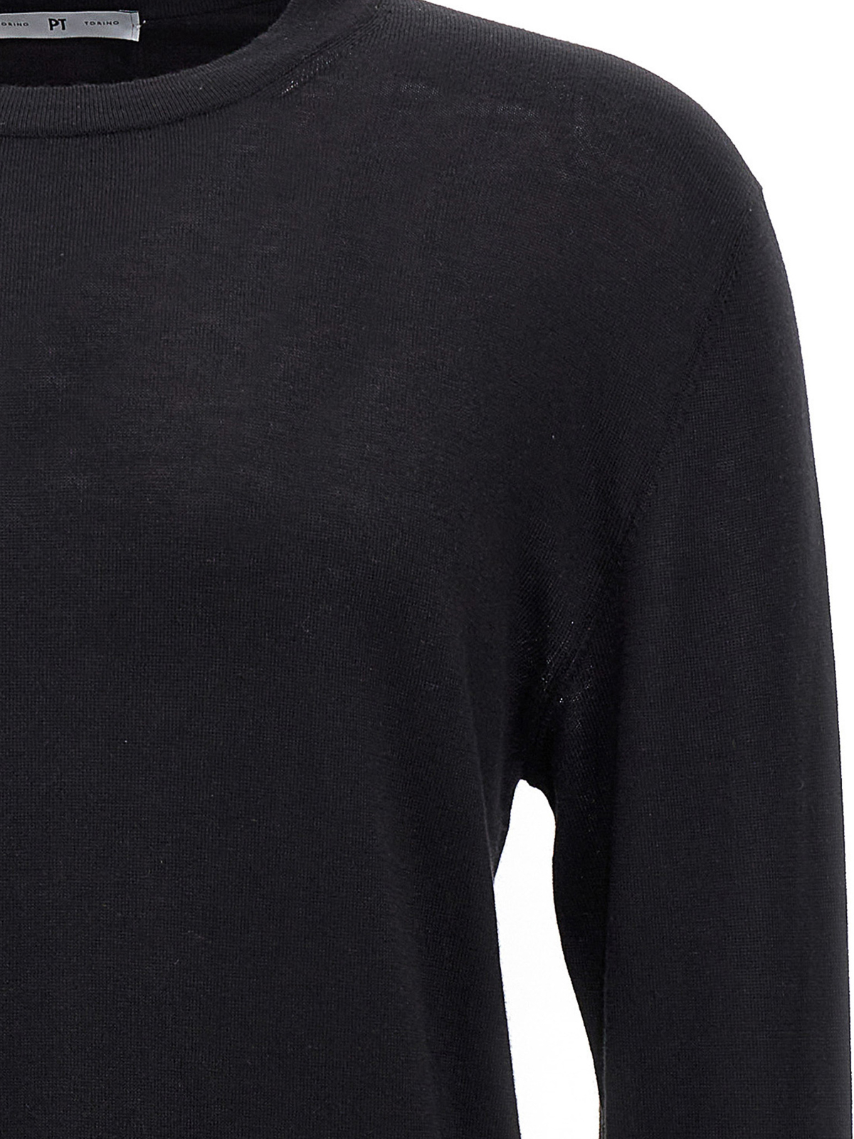 Shop Pt Torino Silk Cotton Sweater In Black