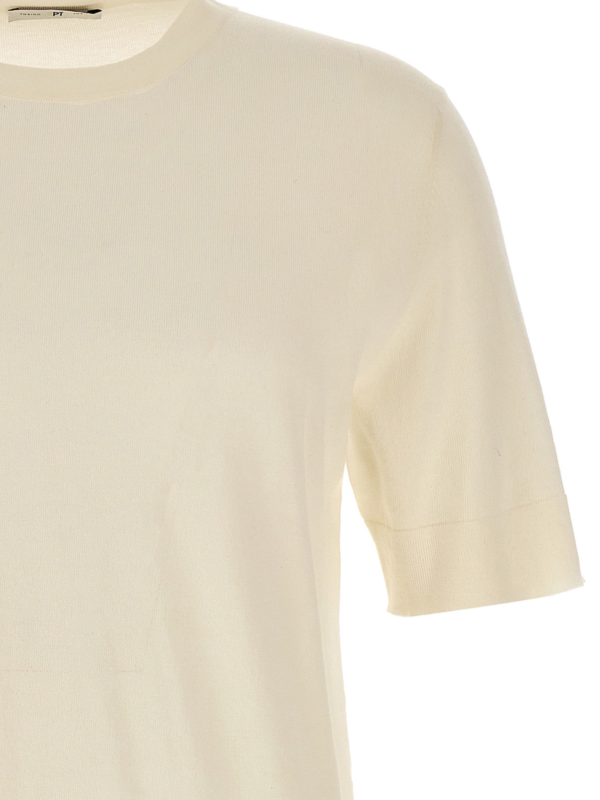 Shop Pt Torino Silk Cotton Sweater In White
