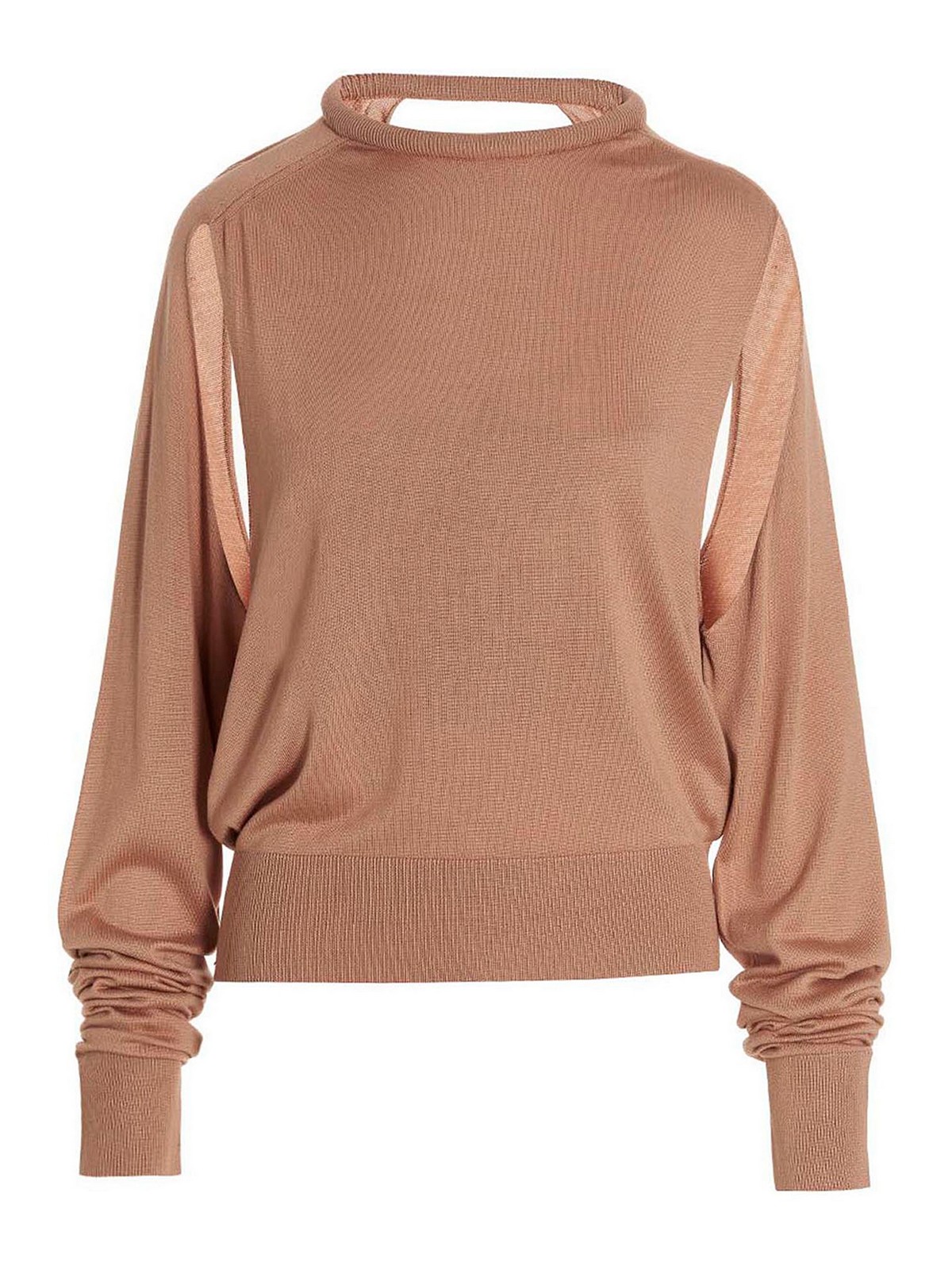 Shop Ramael Cut Out Insert Top Sweater In Color Carne Y Neutral