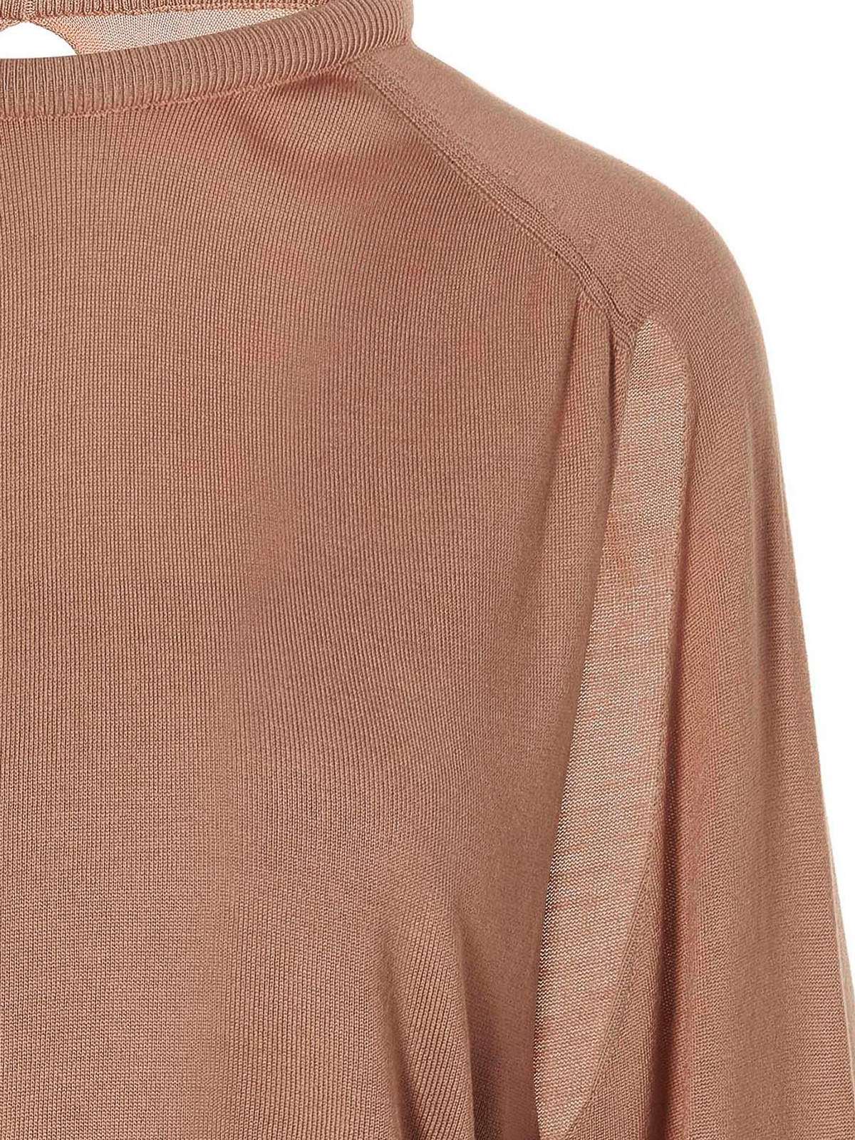 Shop Ramael Cut Out Insert Top Sweater In Color Carne Y Neutral