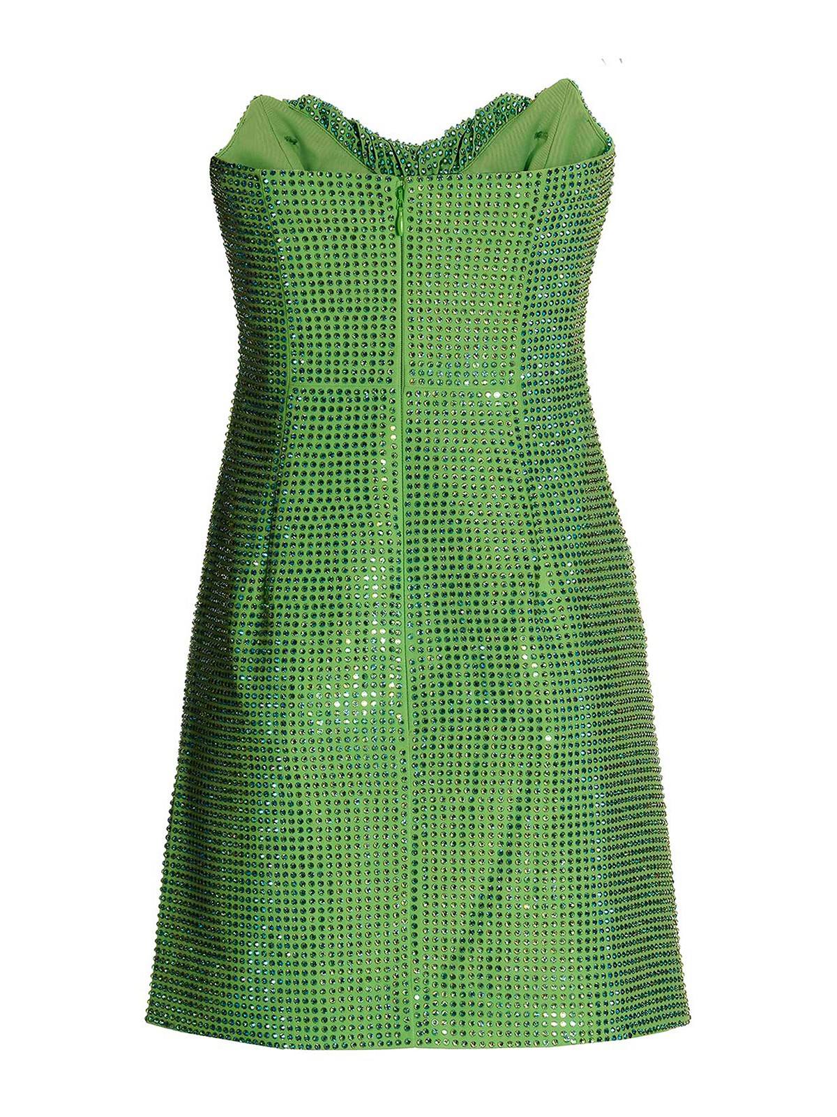 Shop Roland Mouret Strapless Diamante Short Dress In Green