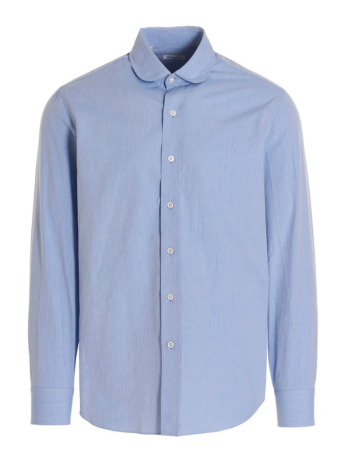 Salvatore Piccolo Rounded Collar Shirt In Light Blue