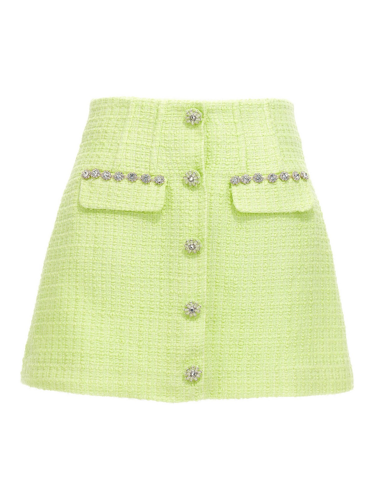 Green boucle mini skirt hotsell