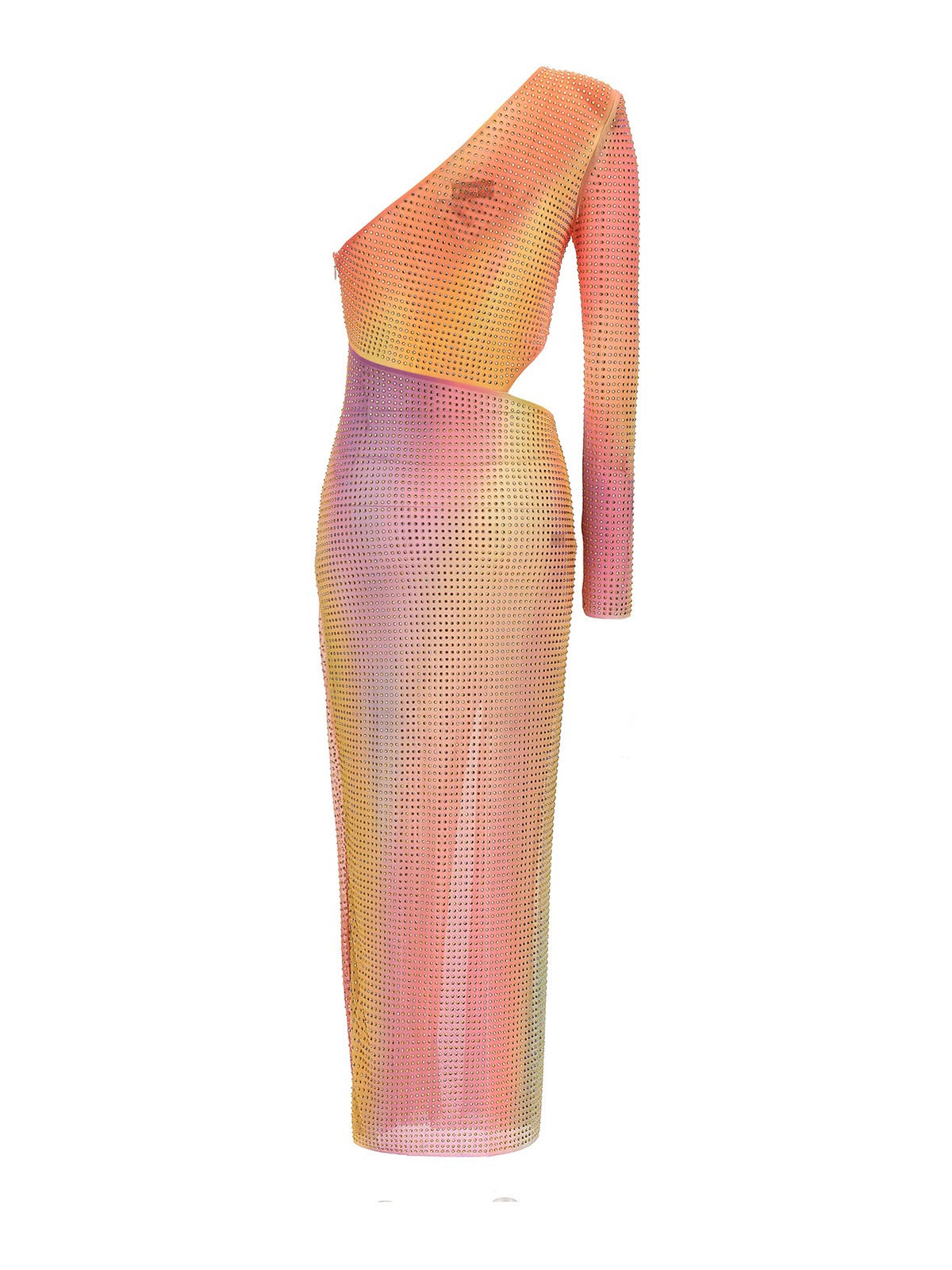 【SELF-PORTRAIT】ラインストーンメッシュミディドレス/関税込 Self Portrait printed mesh rhinestone cutout midi dress