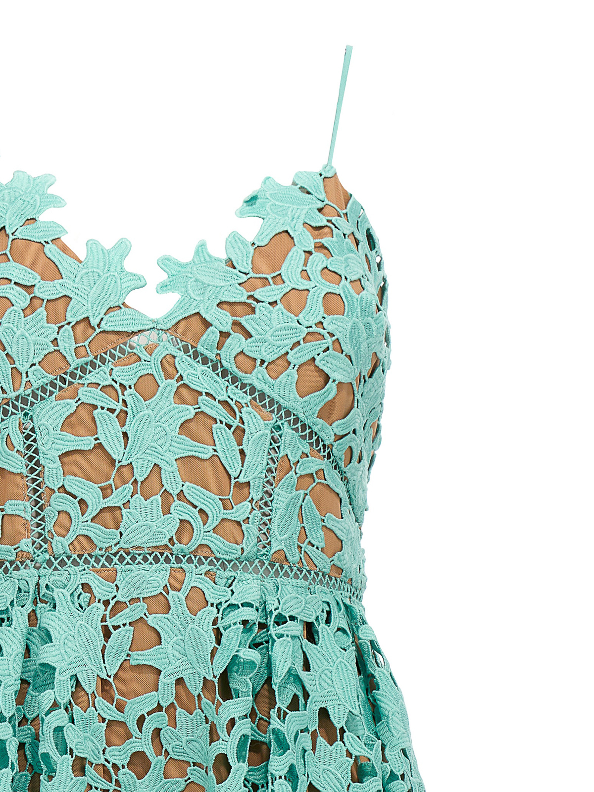 Self Portrait azaelea lace midi dress - Light Blue|SS23171MBLBLUE