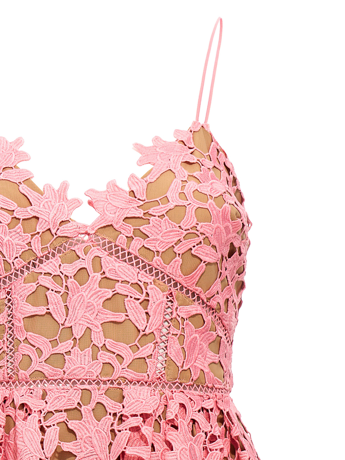 self portrait azaelea dress pink SELF-PORTRAIT Azaelea Floral-Lace Mini Dress