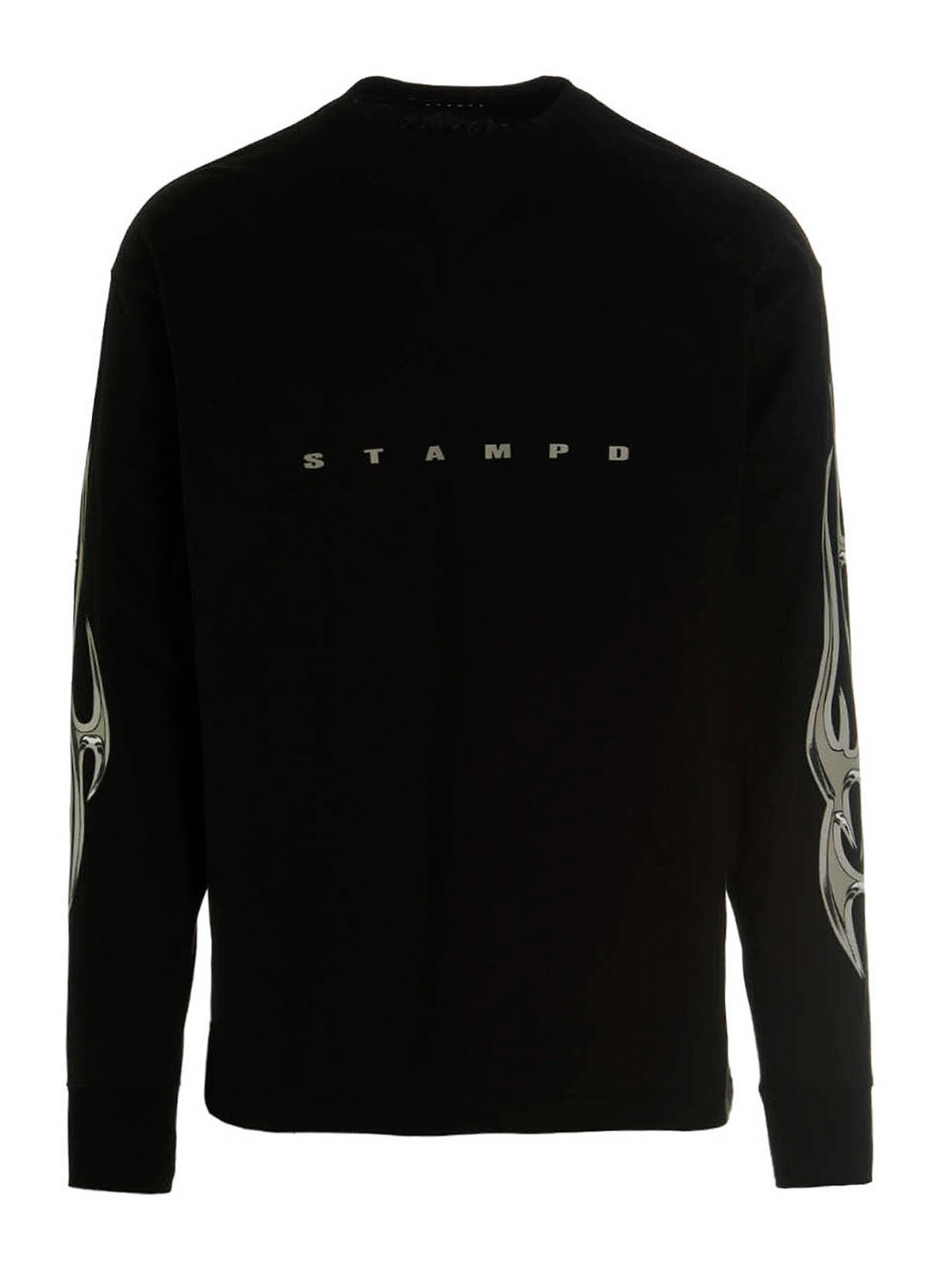 Shop Stampd Chrome Flame T-shirt In Black