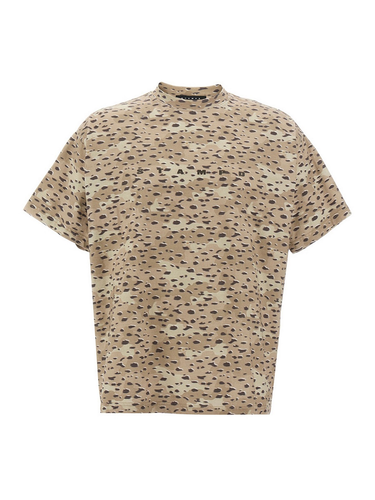 Shop Stampd Camo Leopard T-shirt In Beige