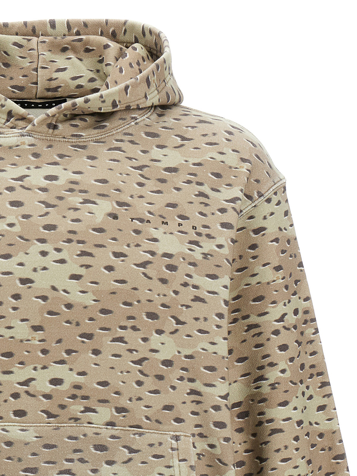 Shop Stampd Camo Leopard Hoodie In Beige