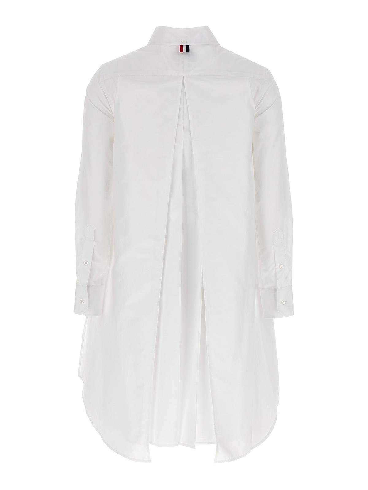 Shop Thom Browne Shirt Dress In Blanco
