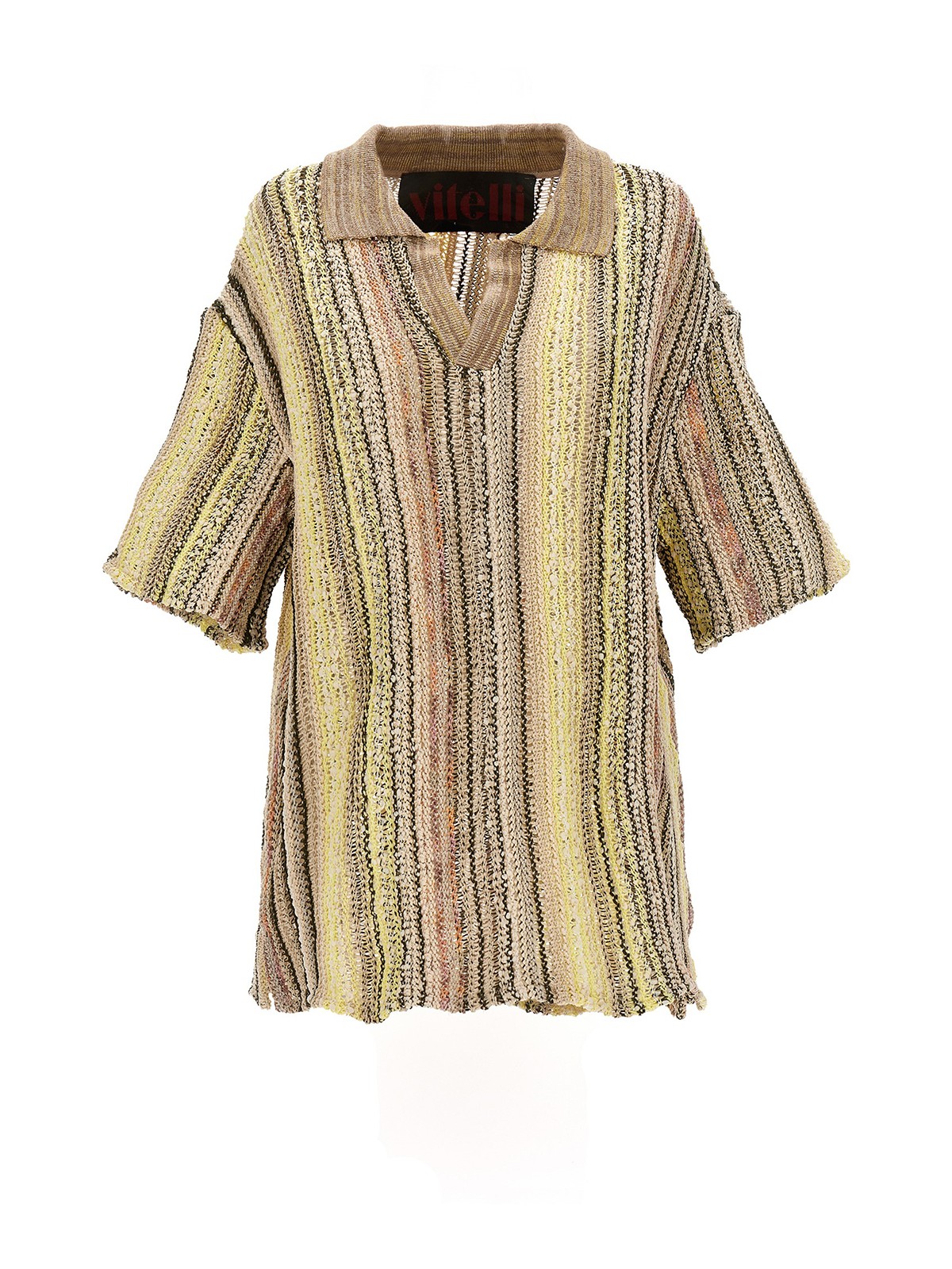 Shop Vitelli Jacquard Knit Polo Shirt In Multicolour