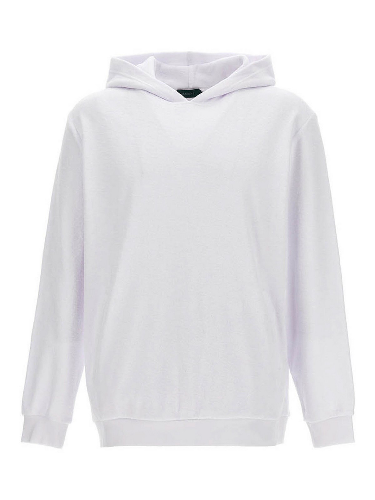 Shop Zanone Terry Cloth Hoodie In White