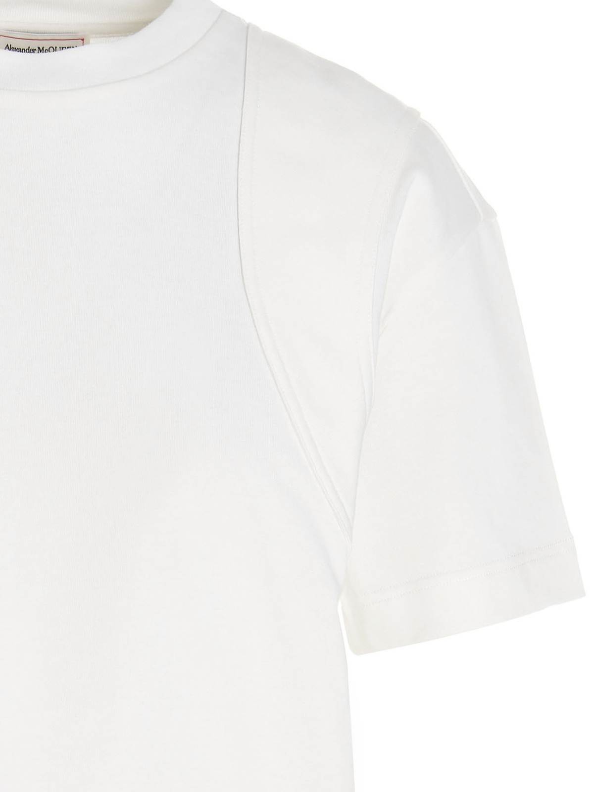 Shop Alexander Mcqueen Logo Embroidery T-shirt In Blanco