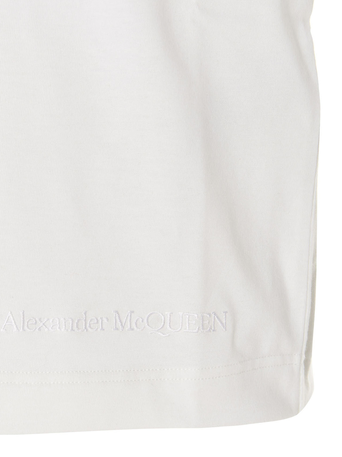 Shop Alexander Mcqueen Logo Embroidery T-shirt In Blanco