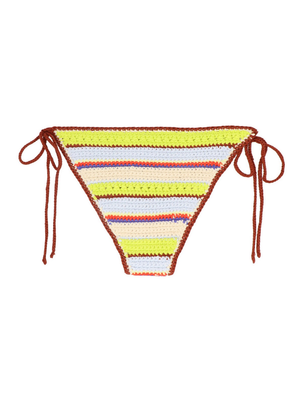 Shop Ganni Crochet Bikini Bottom In Multicolour