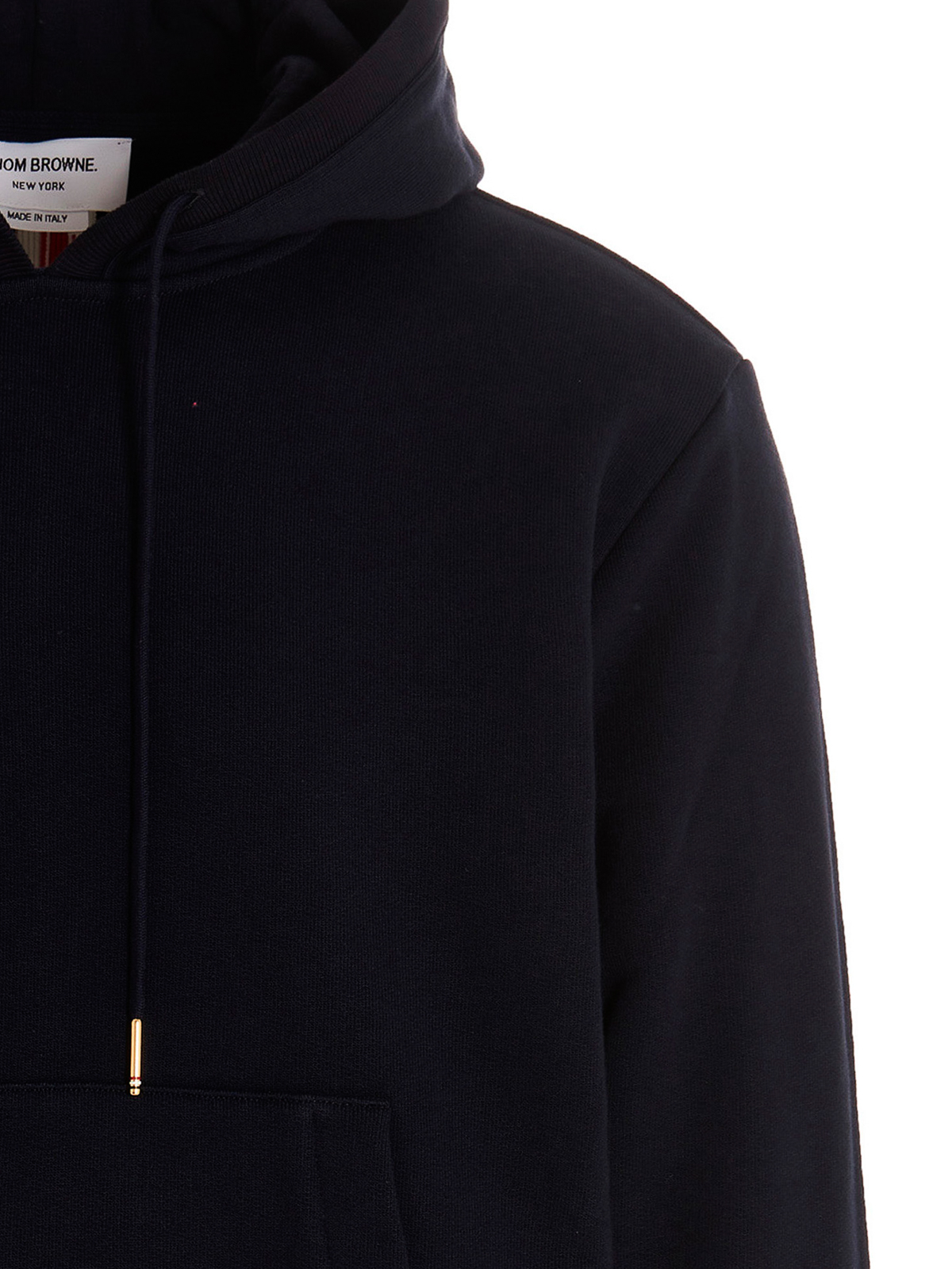 Shop Thom Browne Logo Patch Hoodie In Blue