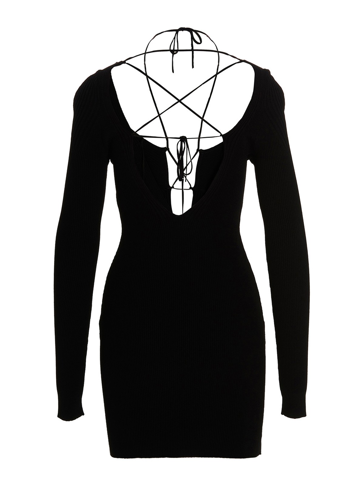 Shop Nensi Dojaka Plunging Neckline Minidress In Black