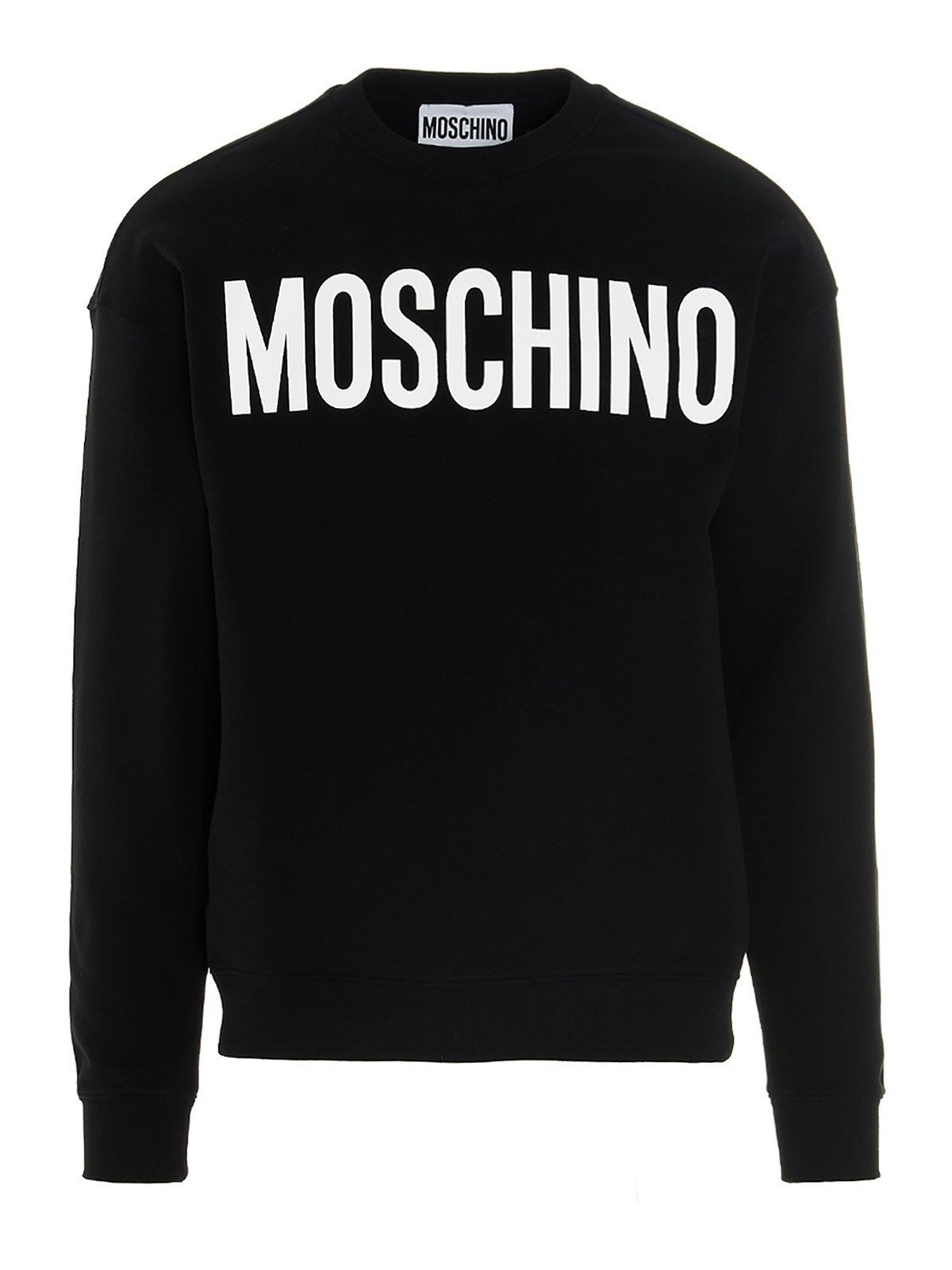 Shop Moschino Lettering Logo Print Sweatshirt In Black