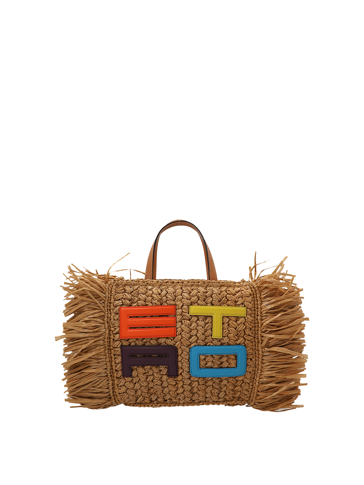 Etro Midi Logo Shopping Bag In Brown