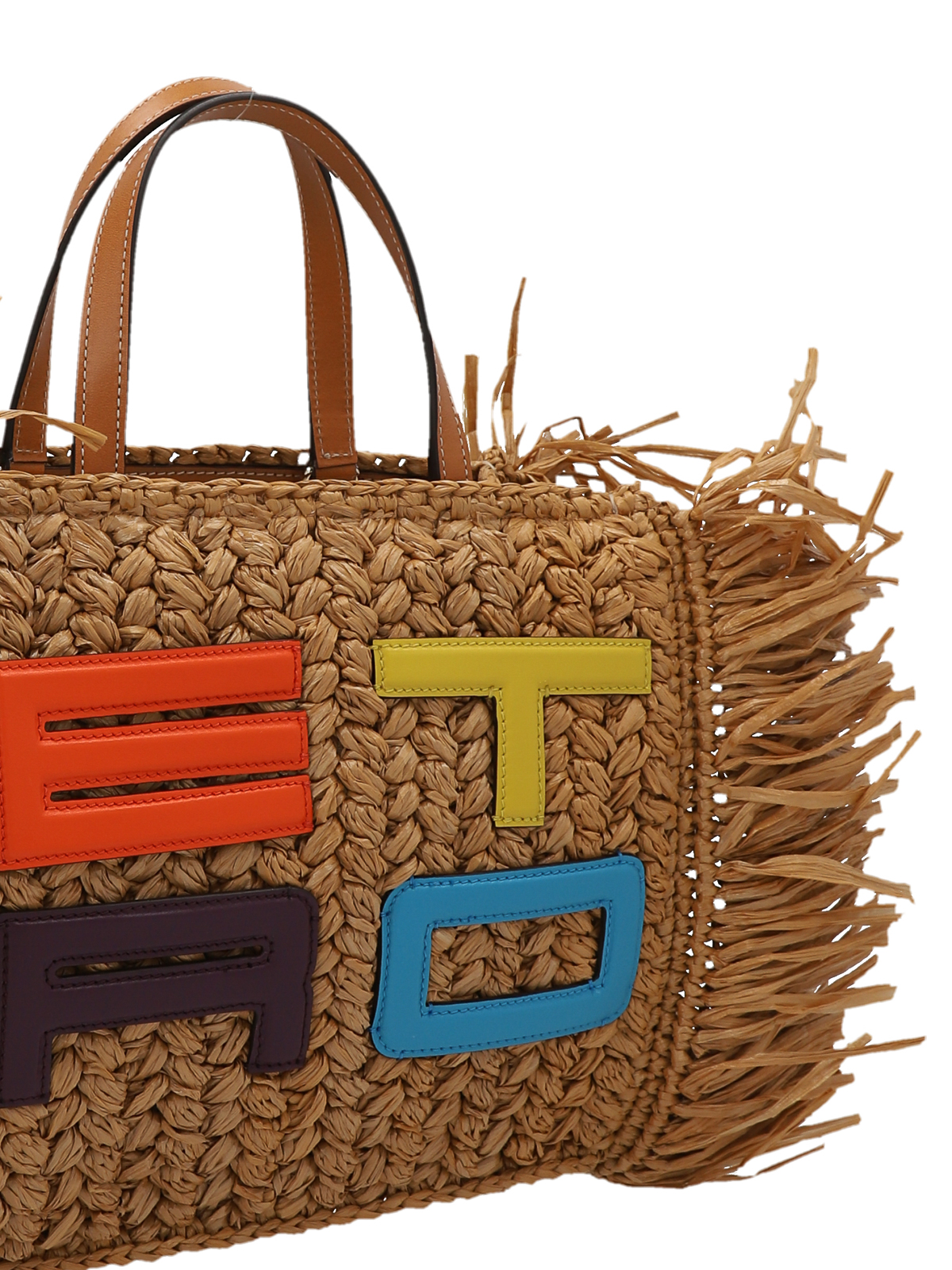 Shop Etro Midi Logo Shopping Bag In Brown