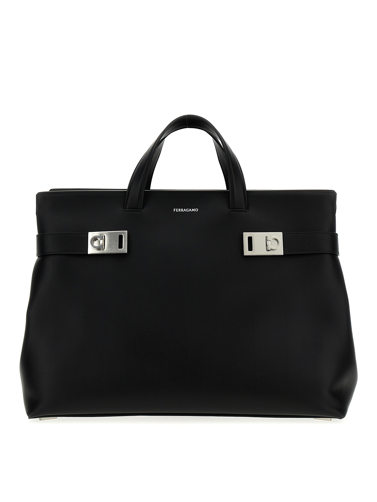 Salvatore Ferragamo ブラック トートバッグ フェラガモ トートバッグ バッグ メンズ レディース ブラック 241435