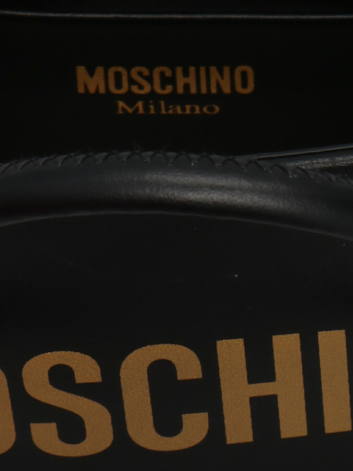 Shop Moschino Mini Logo Handbag In Black